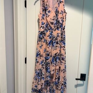 Eliza J Pink and Blue Floral Maxi Dress